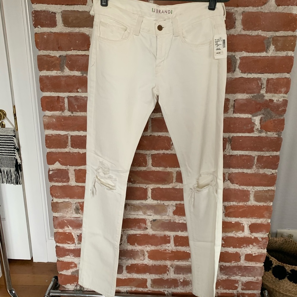 NWT J Brand Ginza white boyfriend jeans 26 28